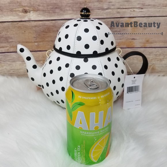 Kate Spade New Teapot Tea Party Polka Dots Black White Kettle Alice Wonderland - Picture 5 of 14
